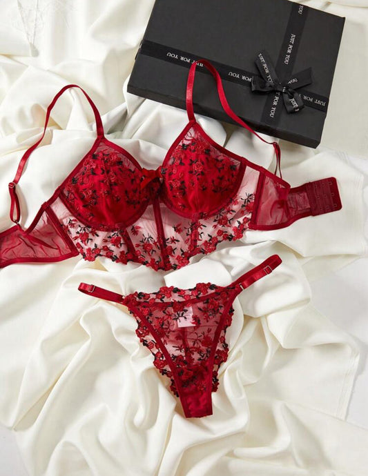 conjunto de lencería medellin brasier, panty, Liguero, ligas color negro - Ameliee